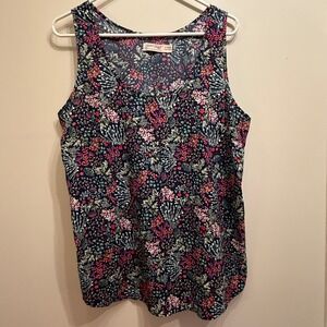 Faded‎ Glory Women's XL Floral Print Sleeveless Tank Top Blouse Casual